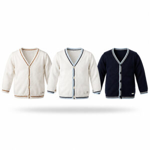 Striped-Trim Cardigan